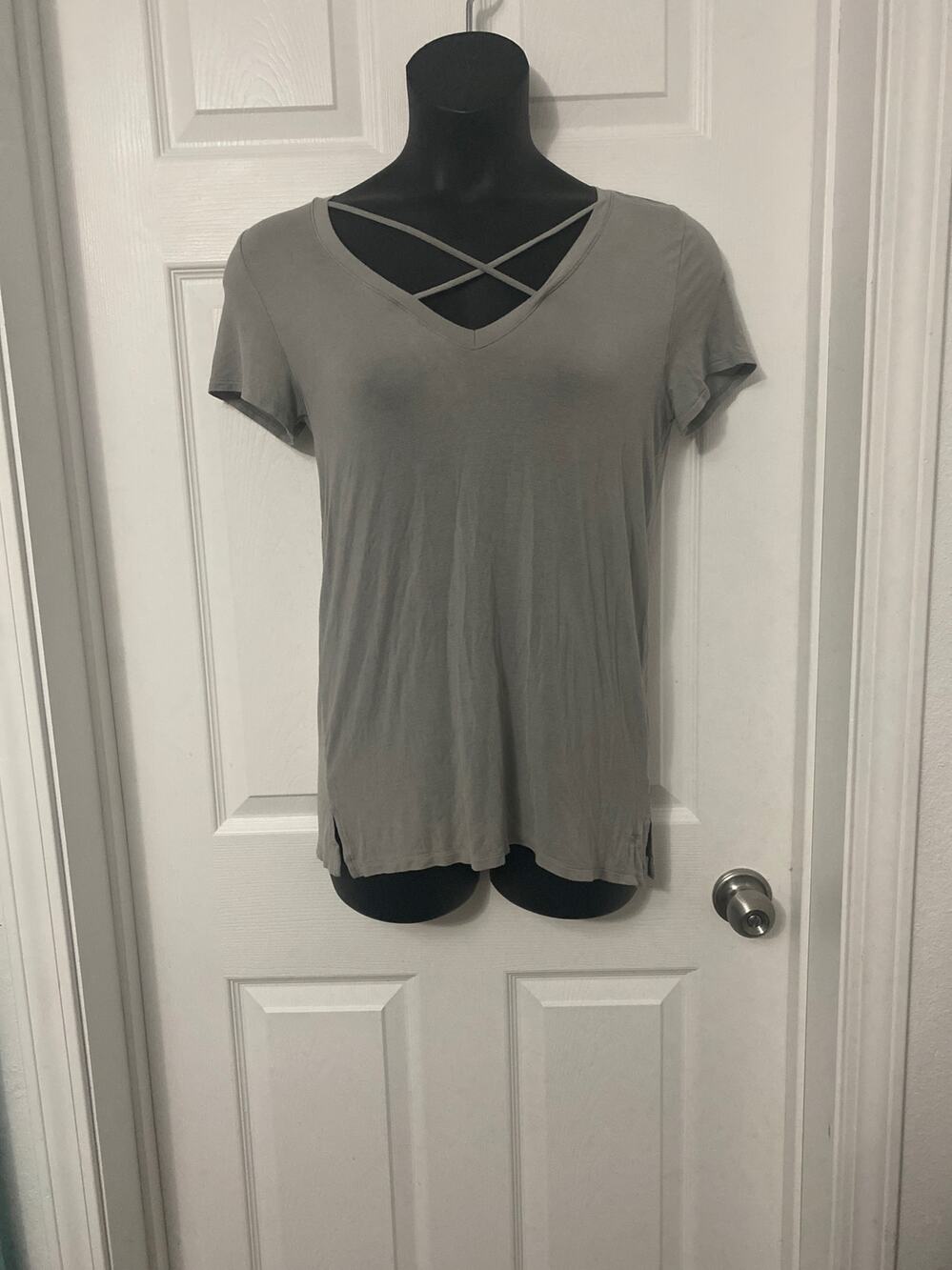 Pink super soft v neck size small